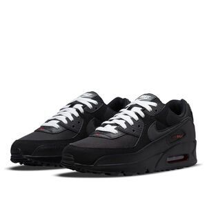 Nike Air Max 90 Black Sport Red. SIZE 9.5 - DC9388-002